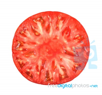 Half Of Tomato Isolated On The White Background Stock Photo