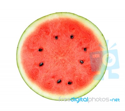 Half Of Watermelon Isolated On White Background Stock Photo