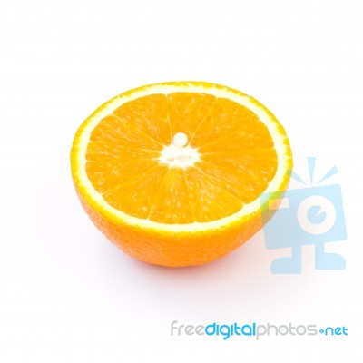 Half Orange Isolated On White Background Stock Photo