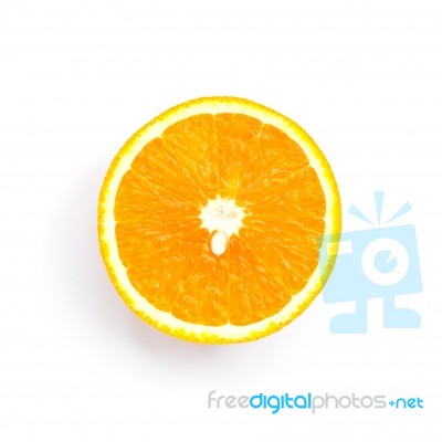 Half Orange Isolated On White Background Stock Photo