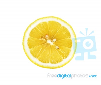 Half Sliced Lemon Isolated On The White Background Stock Photo