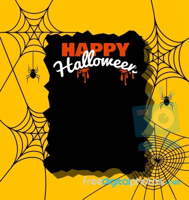 Halloween Background With Spider Web Stock Image