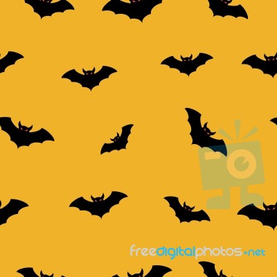 Halloween Bat Fly Seamless Pattern Stock Image