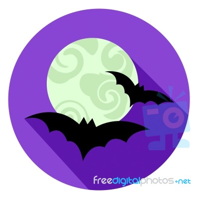 Halloween Bats Icon Indicates Sign Scary And Horror Stock Image