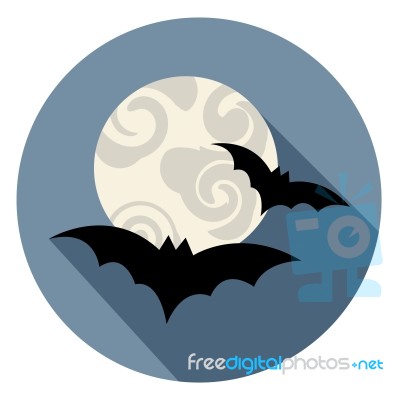 Halloween Bats Icon Means Spooky Horror Symbol Stock Image