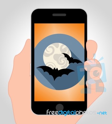 Halloween Bats Online Shows Spooky Hanging Animals Stock Image