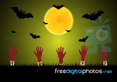 Halloween Blood Zombie Hand  Stock Image