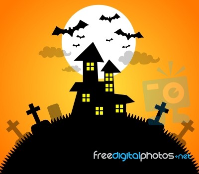 Halloween Castle Stock Image