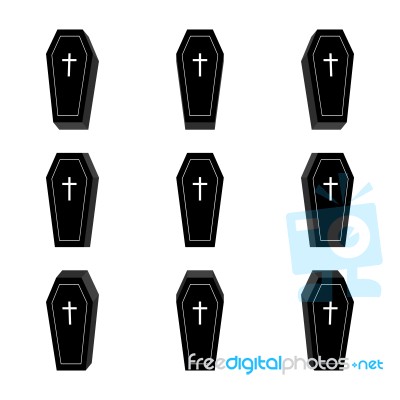 Halloween Coffin Icon Set Stock Image