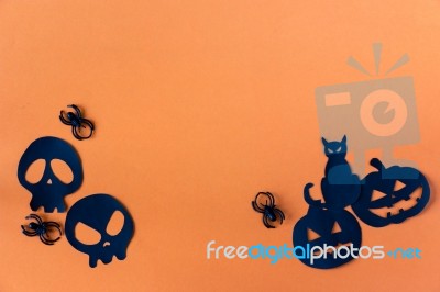 Halloween Concept With Black Cat And Pumpkin Stock Photo