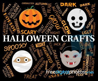 Halloween Crafts Means Creative Artwork And Designs Stock Image