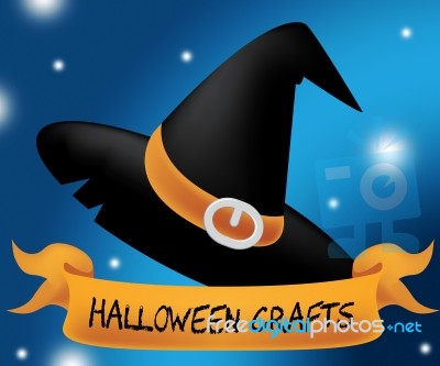 Halloween Crafts Means Trick Or Treat And Art Stock Image