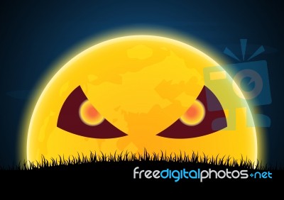 Halloween Devil Moon  Stock Image