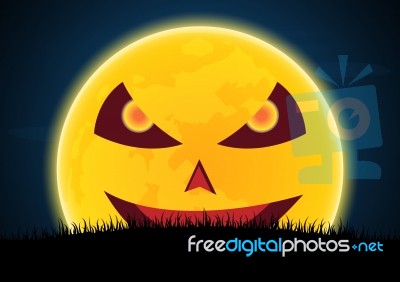 Halloween Devil Moon  Stock Image