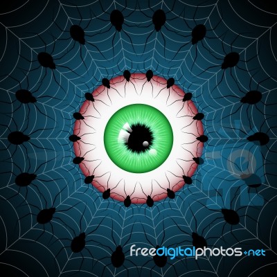 Halloween Eye Spider Web  Stock Image