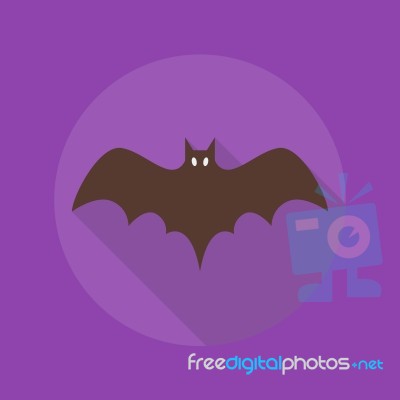 Halloween Flat Icon. Bat Stock Image