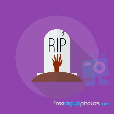 Halloween Flat Icon. Grave Stock Image