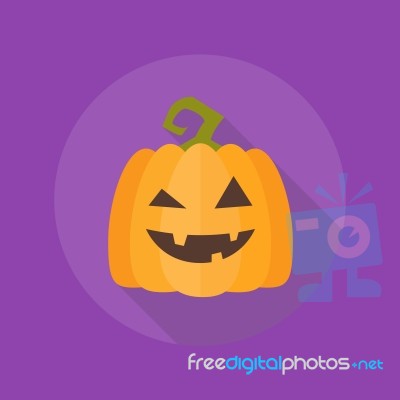 Halloween Flat Icon. Pumpkin Stock Image