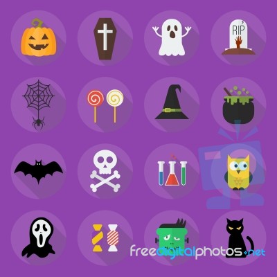 Halloween Flat Icon Set Stock Image