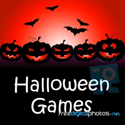 Halloween Games Shows Trick Or Treat And Celebration Stock Image