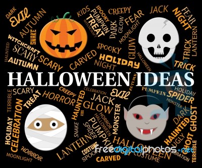 Halloween Ideas Indicates Spooky Thoughts And Planning Stock Image