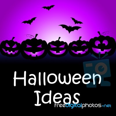 Halloween Ideas Shows Trick Or Treat And Autumn Stock Image