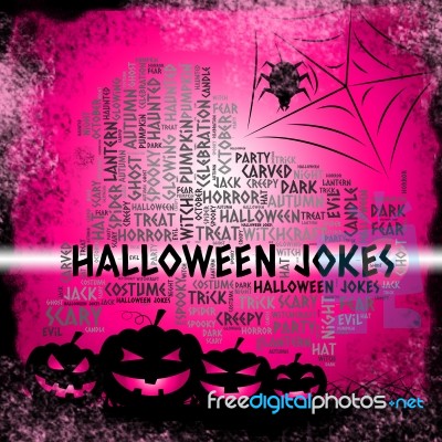 Halloween Jokes Represents Trick Or Treat And Celebration Stock Image