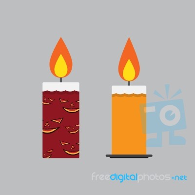 Halloween Light Candle Set Background Stock Image