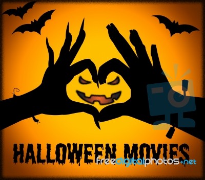 Halloween Movies Shows Horror Films And Cinema Stock Image