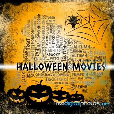 Halloween Movies Shows Horror Films And Cinemas Stock Image