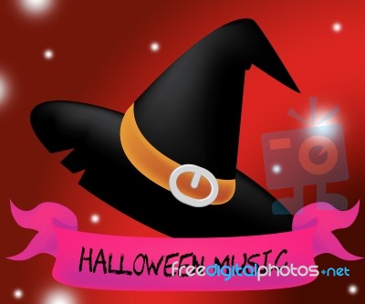 Halloween Music Means Trick Or Treat And Audio Stock Image