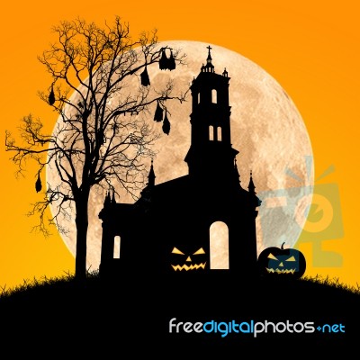 Halloween Night,useful For Some Halloween Concept Stock Photo