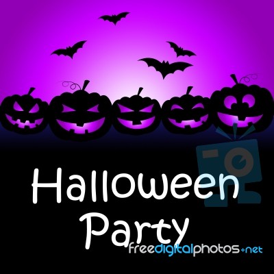 Halloween Party Shows Parties Celebration And Having Fun Stock Image