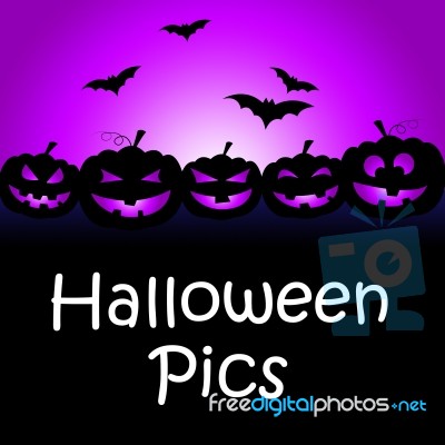 Halloween Pics Indicates Trick Or Treat And Autumn Stock Image