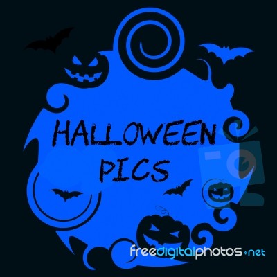 Halloween Pics Means Trick Or Treat And Autumn Stock Image