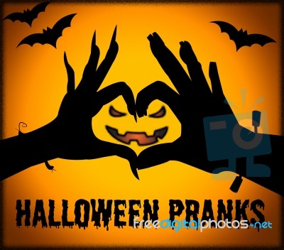 Halloween Pranks Indicates Trick Or Treat And Autumn Stock Image