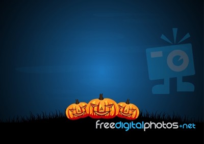 Halloween Pumpkin Graveyard Grass Stock Image