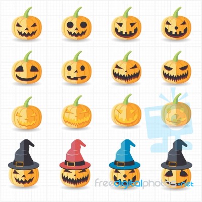 Halloween Pumpkin Icons Stock Image