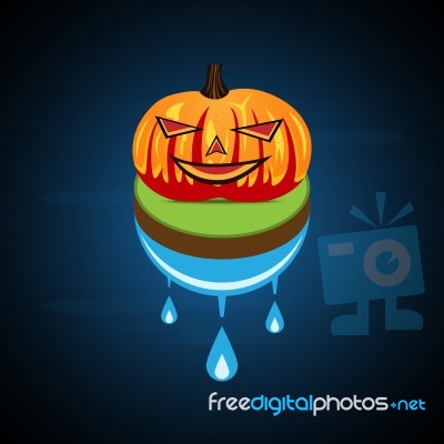 Halloween Pumpkin On Float Land Stock Image