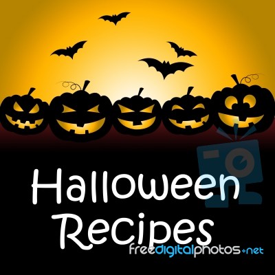 Halloween Recipes Represents Trick Or Treat And Celebration Stock Image