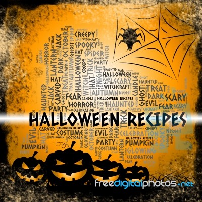 Halloween Recipes Represents Trick Or Treat And Cookery Stock Image