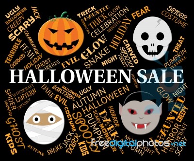 Halloween Sale Represents Trick Or Treat And Celebration Stock Image