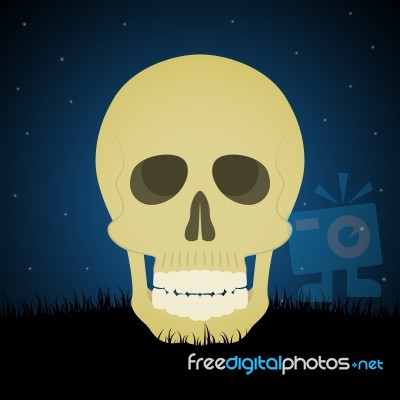 Halloween Skull Graveyard Background Stock Image