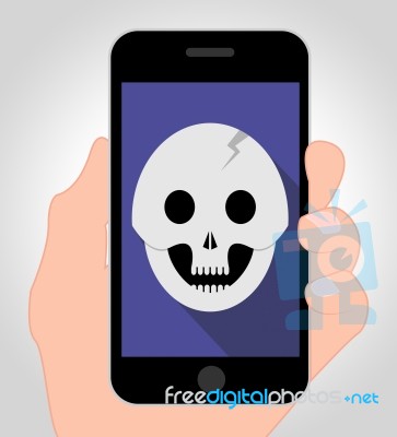 Halloween Skull Online Shows Haunted Online 3d Illustration Stock Image