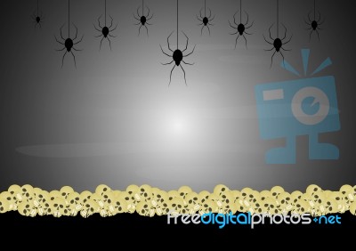 Halloween Skull Pile Spider  Stock Image