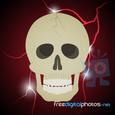 Halloween Skull Thunderbolt  Stock Image