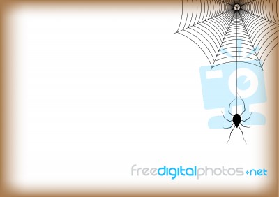 Halloween Spider Hanging Web Background Stock Image