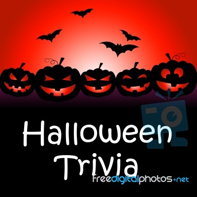 Halloween Trivia Represents Trick Or Treat And Answer Stock Image