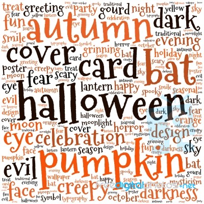 Halloween Words Background Stock Image