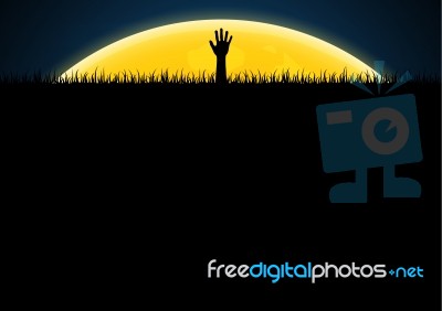 Halloween Zombie Hand Graveyard Grass Stock Image